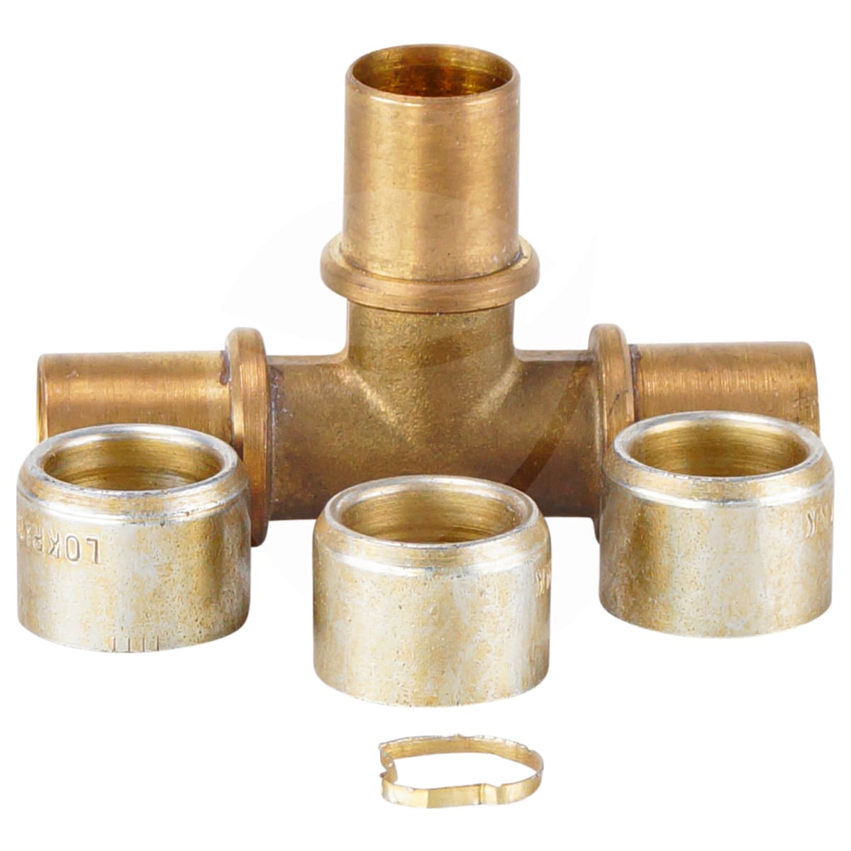 HOSE REPAIR FITTING, LOKRING, TEE, 12.7MM, BRASS